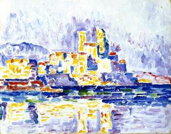 (image for) Handmade oil painting Copy paintings of famous artists Paul Signac's painting, Yellow Sunset, Antibes